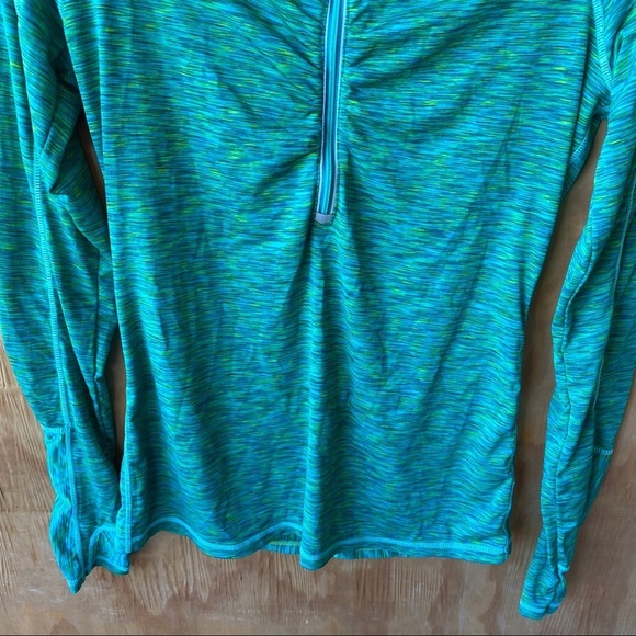 Athleta Pop Space Dye Reflective Long Sleeve Half Zip Pullover Top - Picture 5 of 11